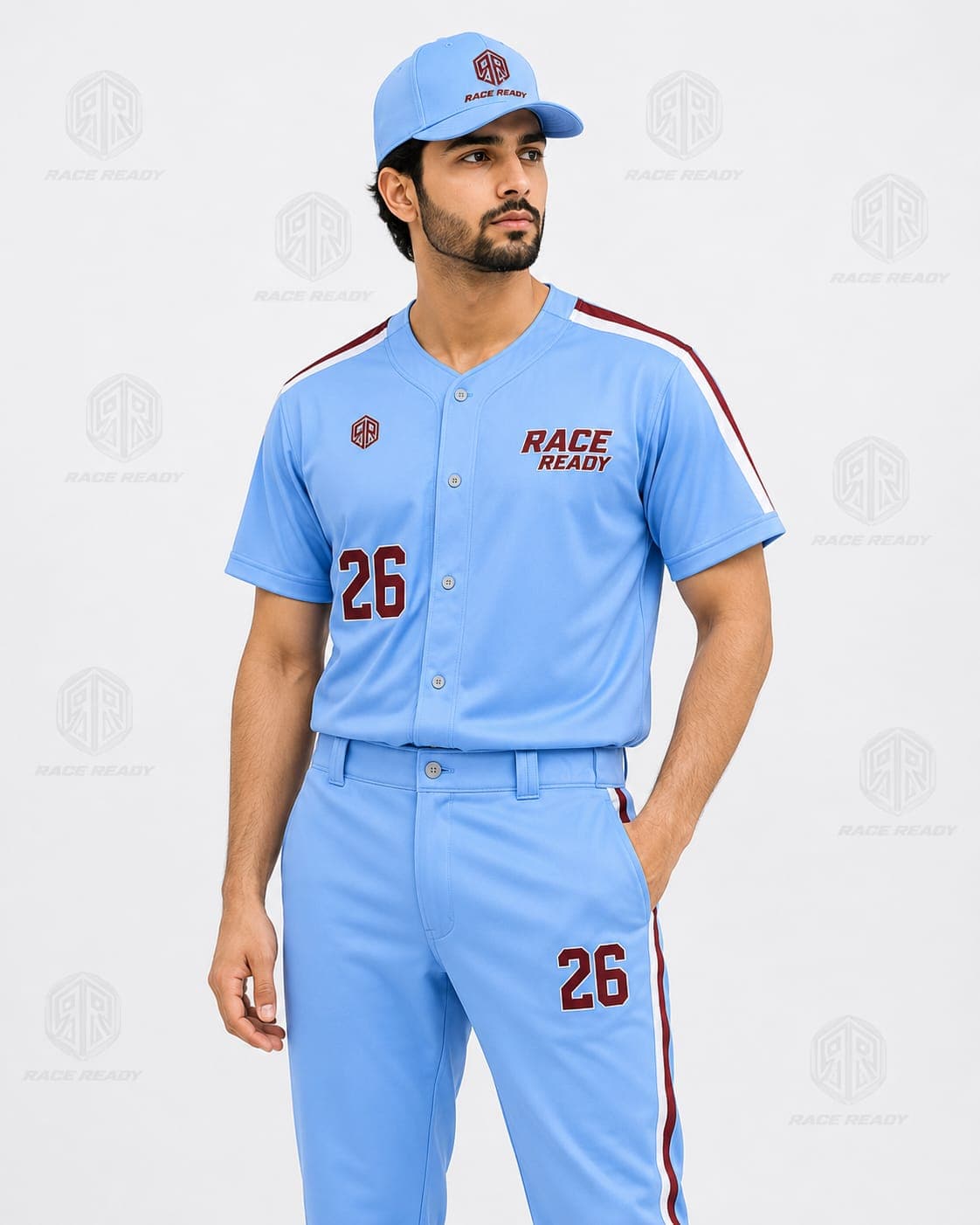 Custom Baseball Uniform with Cap | Professional Baseball Jersey, Pants & Cap Set