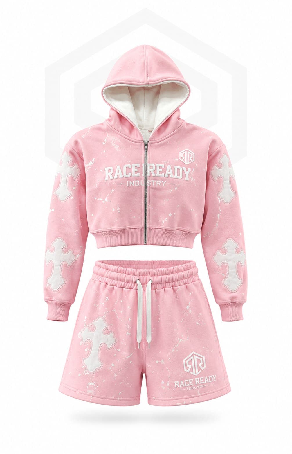 Custom Women's Cropped Hoodie & Shorts Set