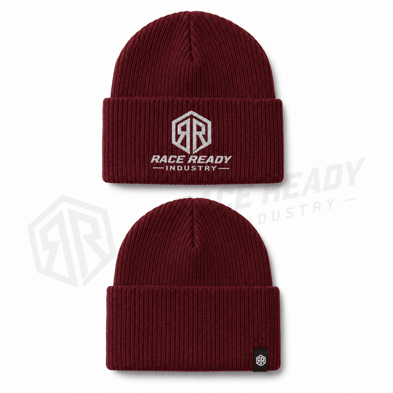 Custom Burgundy Cuffed Knit Beanie | Embroidered Winter Beanie Cap