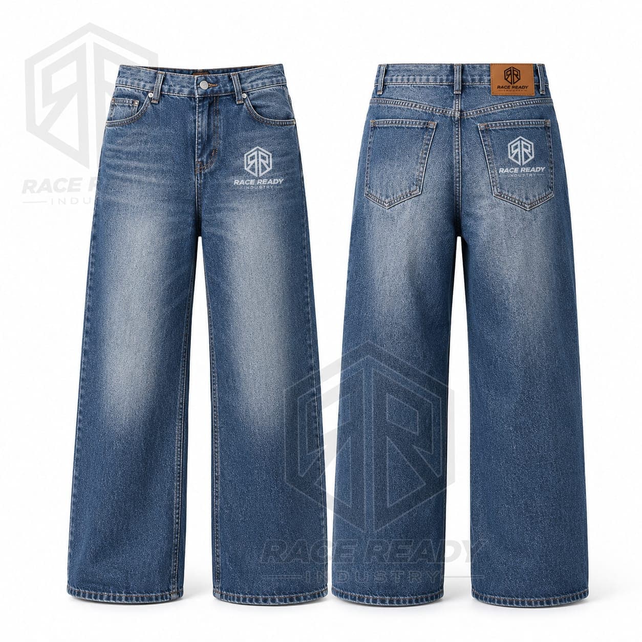 Custom Wide Leg Jeans For Men Premium Denim Pants